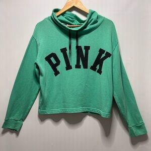 Victoria’s Secret PINK 2017 Crop Cowl-Neck Campus Fleece Pull-over Sweatshirt XS